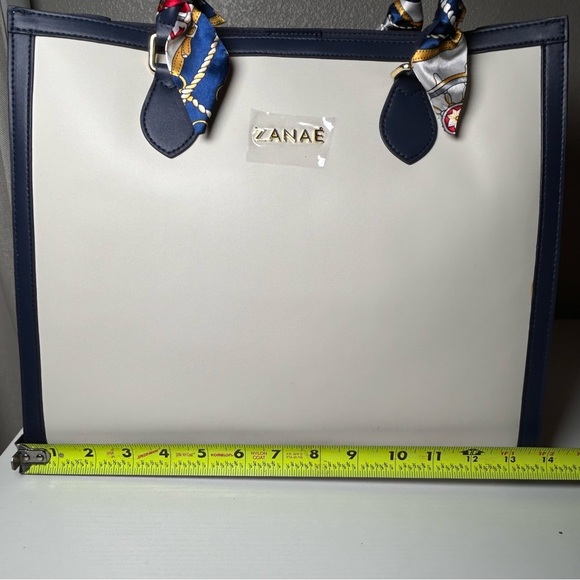 Novara Tote Bag by Zanae – Navy Genuine Leather Tote - Picture 11 of 15